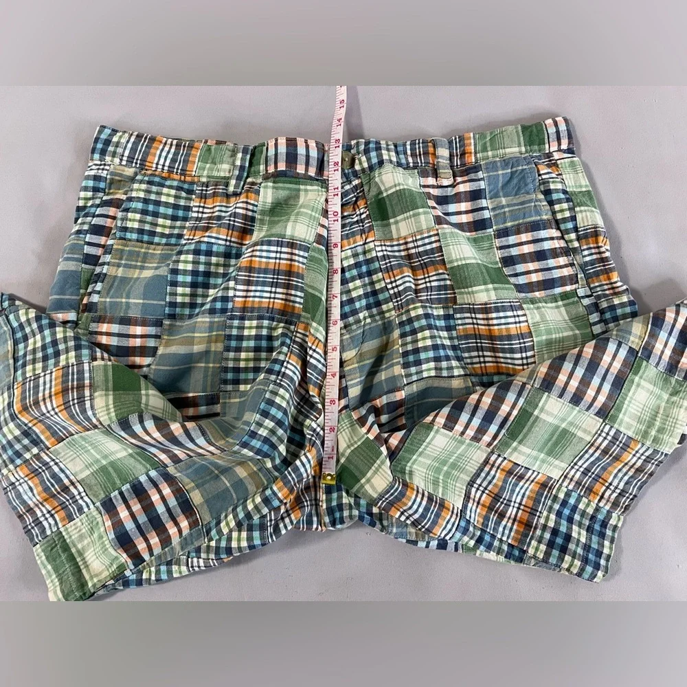 Siegfried Vintage Shorts Madras Plaid Patchwork Men's 40 Preppy Golf 100% Cotton